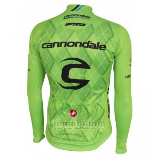 2016 Fahrradbekleidung Cannondale Shwarz und Grun Trikot Langarm und Tragerhose